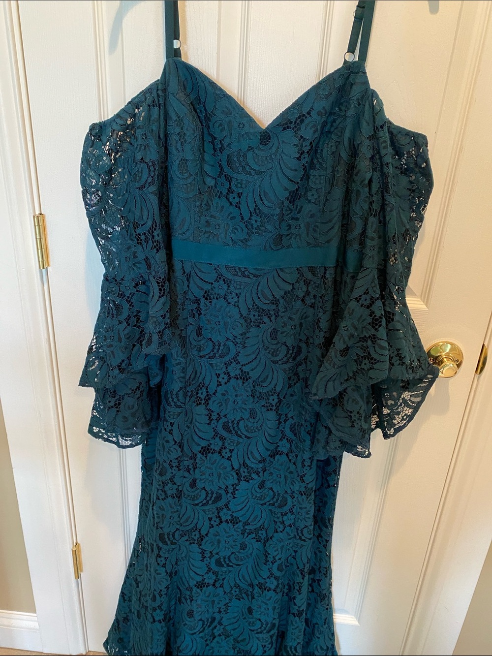 City Chic emerald green Lace Mermaid mesmerize formal elegant Dress Sz 14 New
